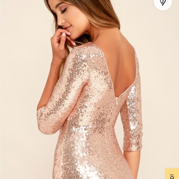 BNWT Rose gold sequins bodycon mini dress - Picture 5 of 6